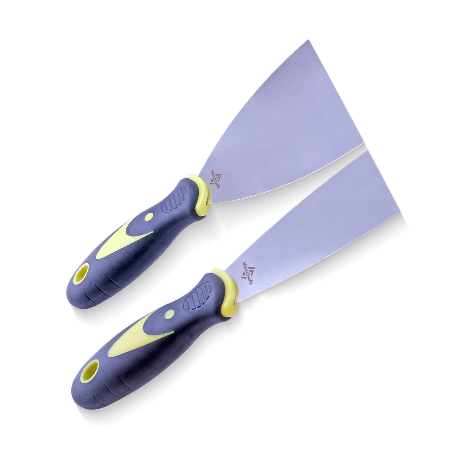 ManoSwift Putty Knife Scraper Set: 2" & 4" Spackle Knives (2-Pack) — Stainless Steel Tools for Drywall Repair, Wallpaper Removal, Putty Application & Plaster Scraping