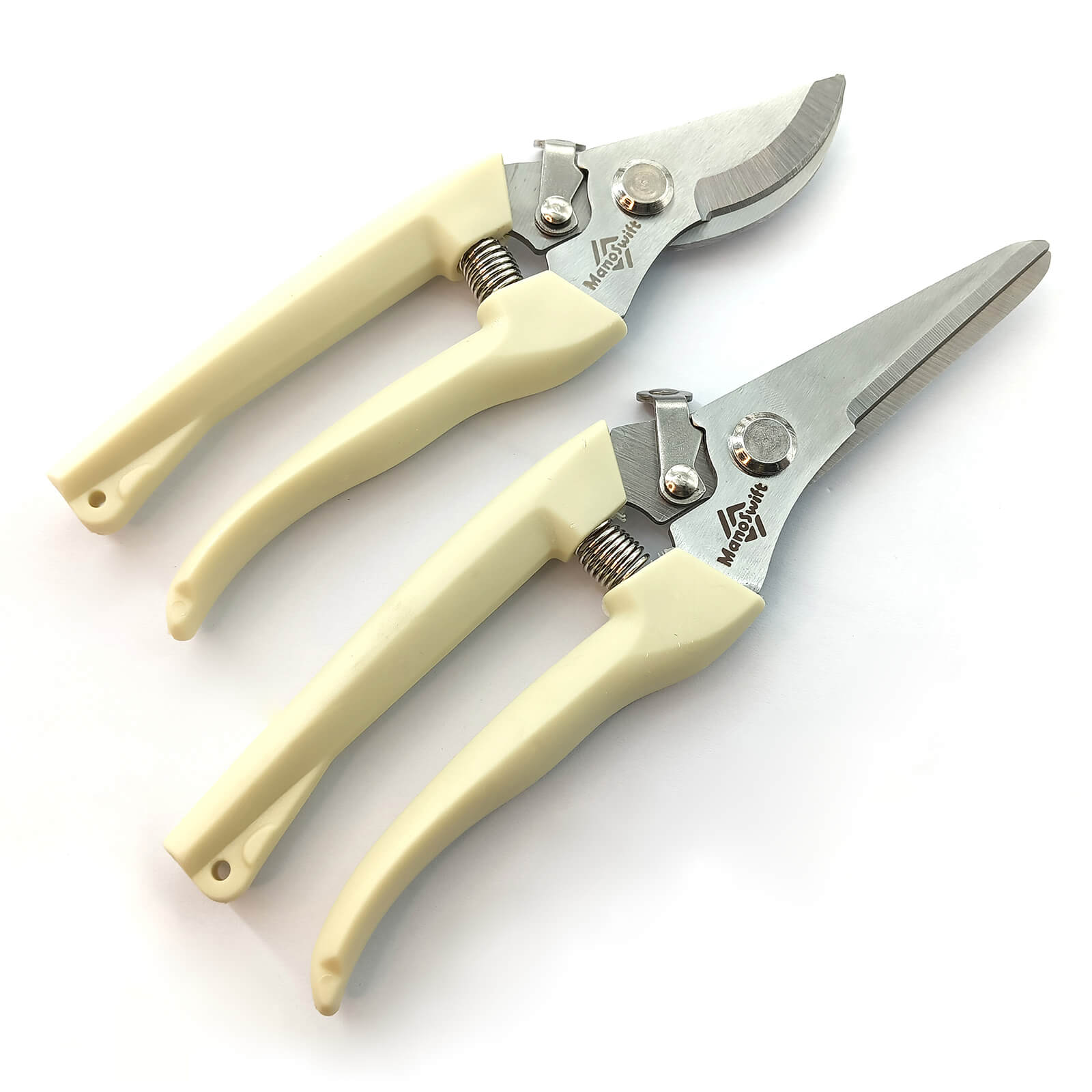 ManoSwift Flower Scissors Set: 2-Pack Premium Thickened Stainless Steel Floral Shears — Heavy-Duty Pruners for Flowers, Branches & Leaves