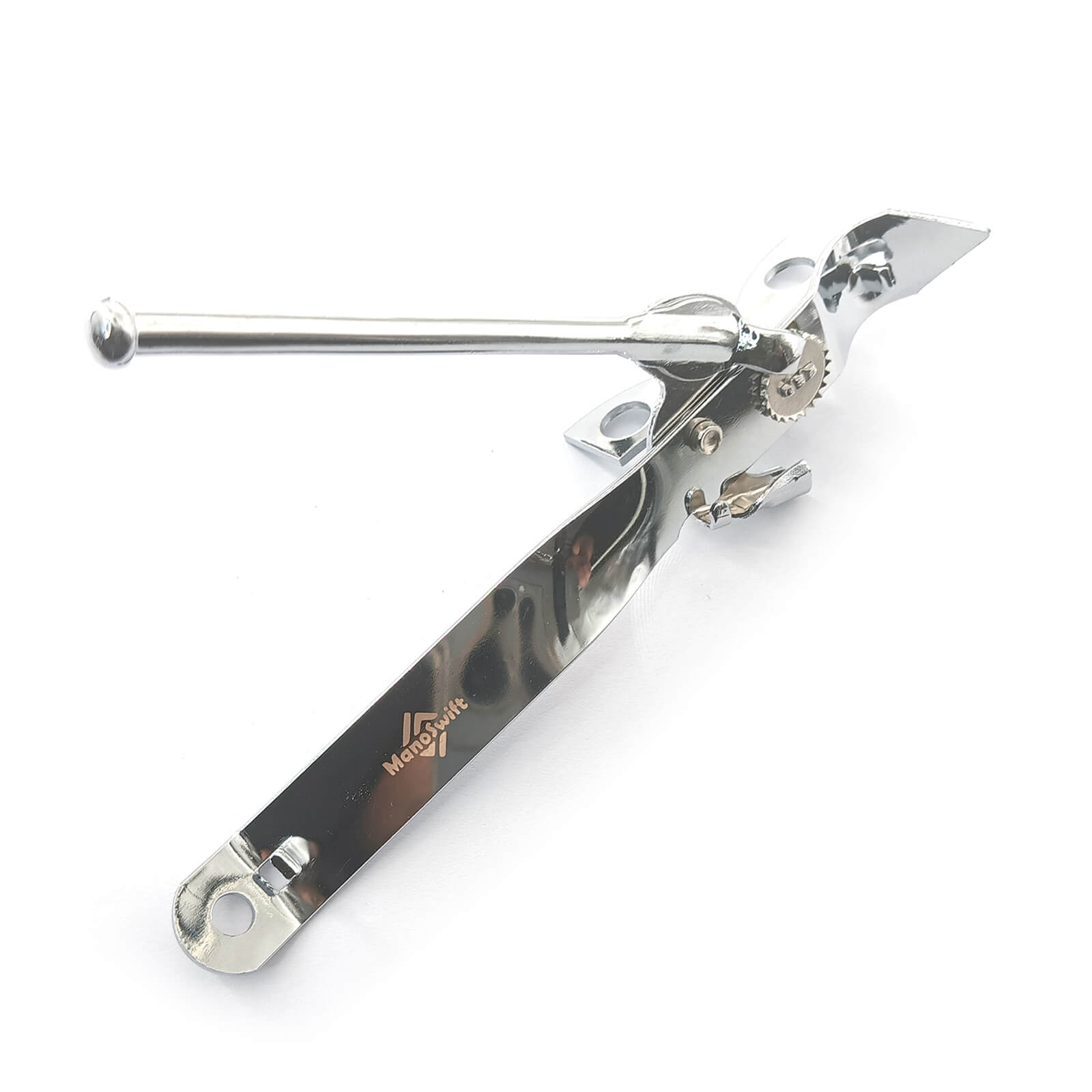 ManoSwift Chef Craft Select Can Opener with Tapper | 6.5" Nickel-Plated Stainless Steel | Smooth Edge Cutting for Kitchen & Home Use
