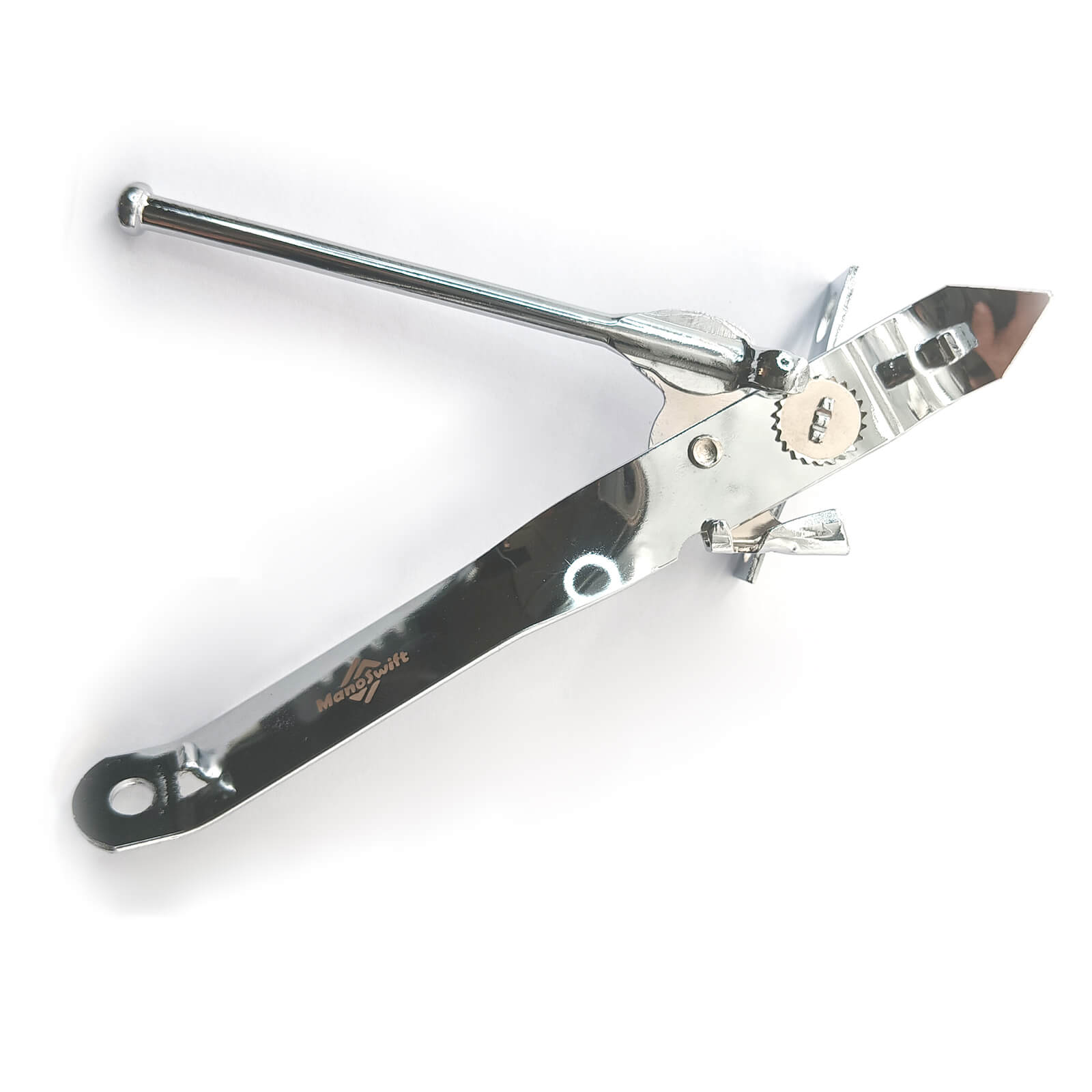 ManoSwift Chef Craft Select Can Opener with Tapper | 6.5" Nickel-Plated Stainless Steel | Smooth Edge Cutting for Kitchen & Home Use