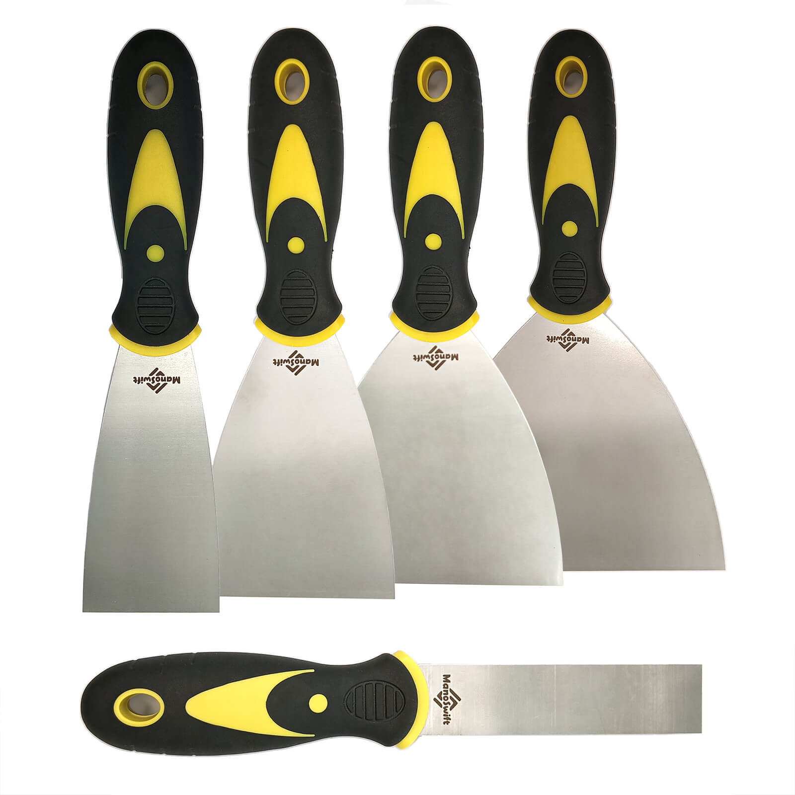 5Pcs Putty Knife Set | 1" to 5" Sizes | Stainless Steel Scraper for Drywall Repair, Wallpaper Removal & Plaster Scraping | Rust-Resistant Spackle & Paint Scraper Tools
