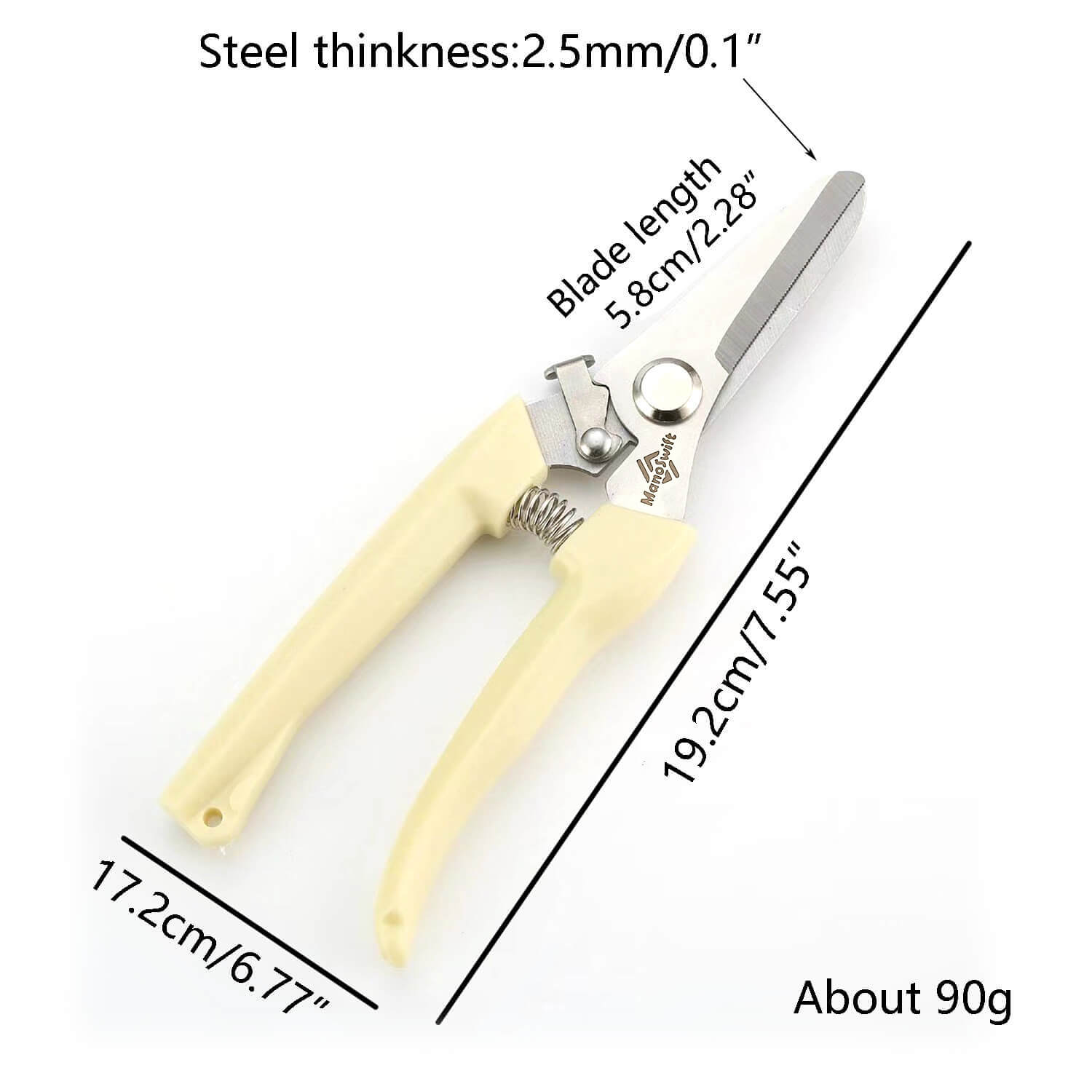 ManoSwift Flower Scissors Set: 2-Pack Premium Thickened Stainless Steel Floral Shears — Heavy-Duty Pruners for Flowers, Branches & Leaves