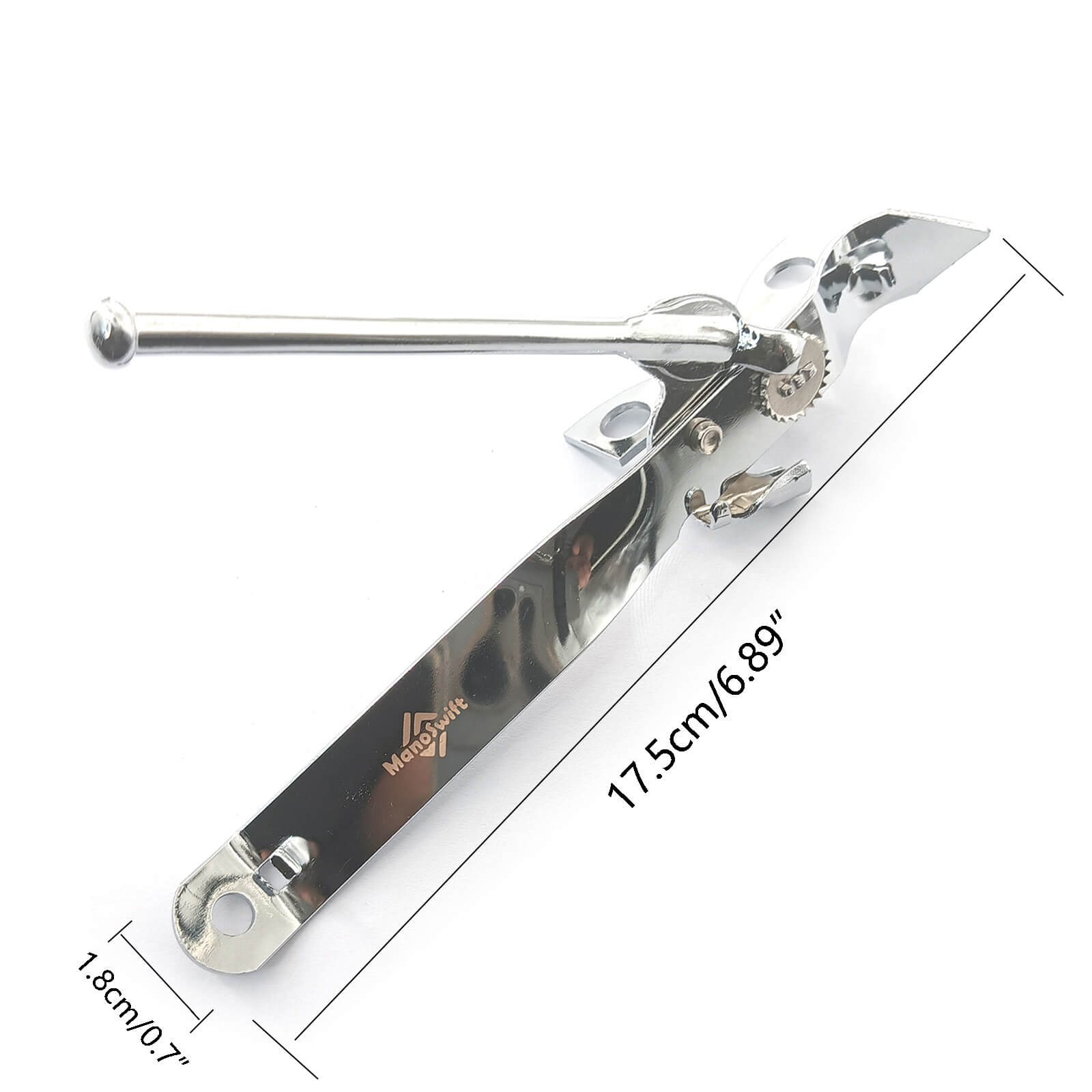 ManoSwift Chef Craft Select Can Opener with Tapper | 6.5" Nickel-Plated Stainless Steel | Smooth Edge Cutting for Kitchen & Home Use